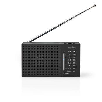 NEDIS - Radio tragb. 1.5W AM/FM analog Batt. Kopfhörerausg. sw