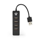 NEDIS - USB-Hub 4-Ports USB-A St. 4xUSB-A Female USB-2.0 sw