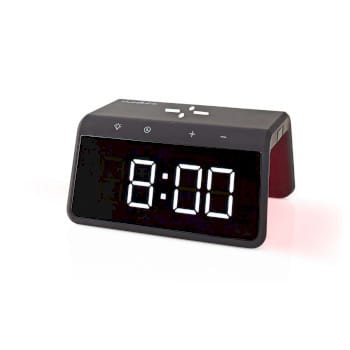 NEDIS - Wecker digi kabell. 5/7.5/10/15W USB-A 2Weckz Nachtl Batt sw