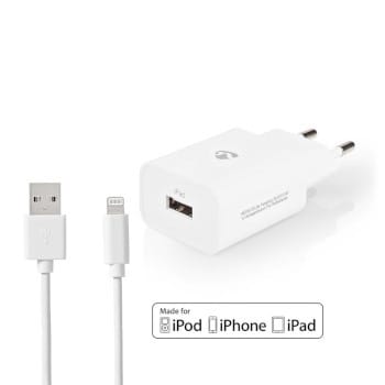 NEDIS - Netzladegerät TypC USB-A 12W Lightning 8Pin: 1m ws