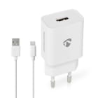 NEDIS - Netzladegerät TypC USB-A 12W MicroUSB-Kab: 1m ws