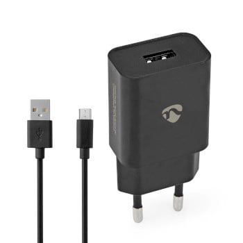 NEDIS - Netzladegerät TypC USB-A 12W MicroUSB-Kab: 1m sw