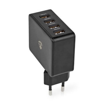 NEDIS - Netzladegerät TypC 4xUSB-A QuickCh. 24W ohne Kabel sw