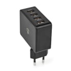 NEDIS - Netzladegerät TypC 4xUSB-A QuickCh. 24W ohne Kabel sw