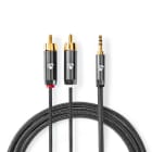 NEDIS - Audiokabel Stereo 3.5mm Stecker - 2xRCA St. vergoldet 1m gr