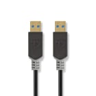 NEDIS - USB-Kabel 3.2Gen1 2xUSB-A St. 5Gbps vergold. PVC 2m anth