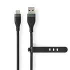 NEDIS - USB-Kabel 2.0 USB-A St. - USB-C St. 480Mbps Silikon 1.5m sw