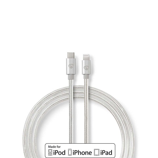 NEDIS - Lightning Kabel 8Pin - USB-C 480Mbps 18W 2.0A verg. 2m alu
