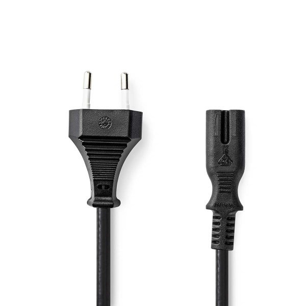 NEDIS - Stromkabel IEC-320-C7 gerade/gerade PVC 1m sw