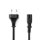 NEDIS - Stromkabel IEC-320-C7 gerade/gerade PVC 1m sw