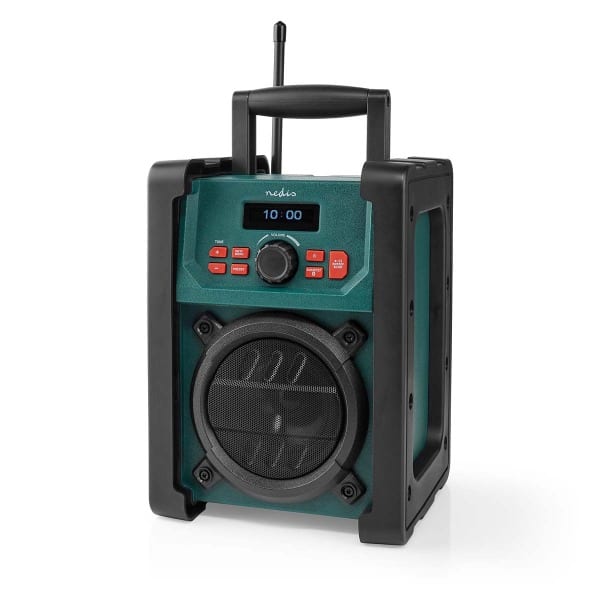 NEDIS - Baustellenradio 15W DAB+/FM BT IP65 Wecker Batt/Netz gn/sw