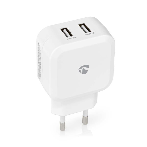 NEDIS - Ladegerät 24W QuickC. 2x2.4AA 2Ausg. 2xUSB-A o.Kabel ws