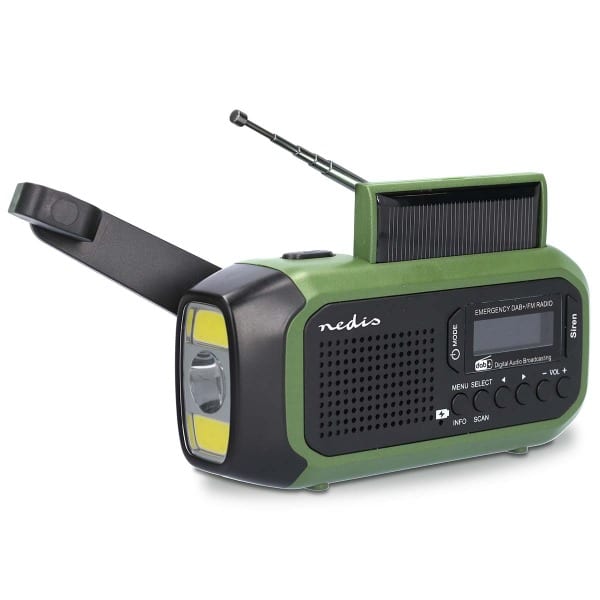 NEDIS - Notfallradio Dyn DAB+/FM Akku Solar Taschenl. USB-Ladef. gn