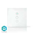 NEDIS - Wandschalter WLAN Sonnensch./Vorhang 86x86 mm Andr/iOS Glas