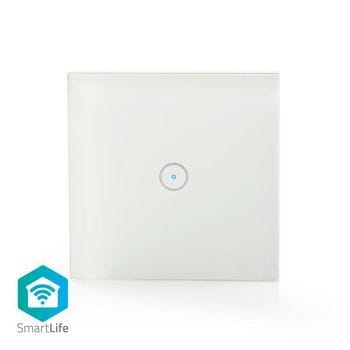 NEDIS - Wandschalter WLAN Single Wandh. 86x86mm Andr/iOS Glas ws