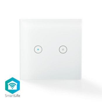 NEDIS - Wandschalter WLAN Dual Wandh. 86x86mm Andr/iOS Glas ws