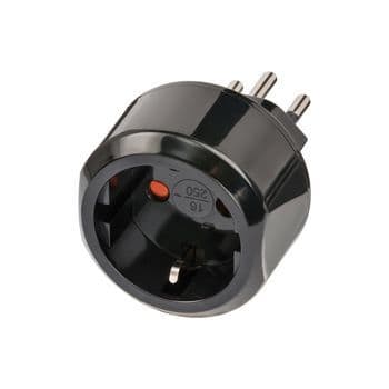 BRENNENSTUHL - Reisestecker f. Schweiz TypJ Schutzkontakt 10A/250V sw