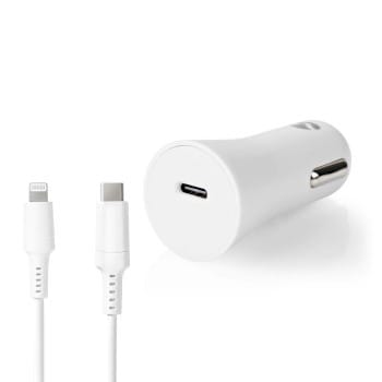 NEDIS - Auto-Ladegerät 1Ausg 1.67/2.22/3A USB-C-P. Lightn8Pin 1m 20W