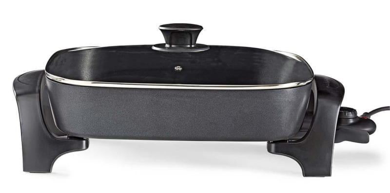 NEDIS - Elektrische Pfanne D=40cm Alu-gussgehäuse 2200W 5Stufen sw