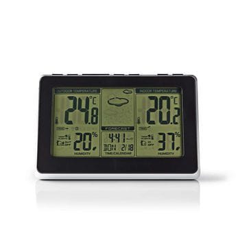 NEDIS - Wetterstation Uhr Wecker Hygrom 1Außensensor sw-si