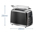 RUSSELL HOBBS - Toaster 2Scheiben 1550W 6St. Auft. Aufw. Brötchenaufsatz sw