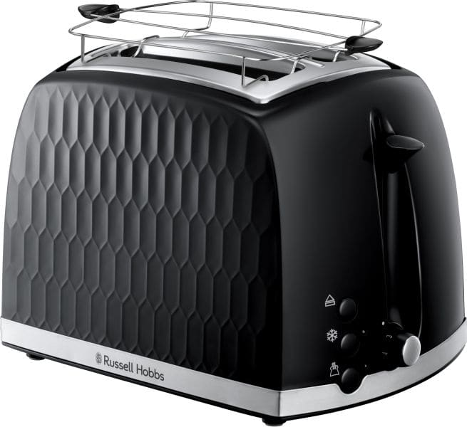 RUSSELL HOBBS - Toaster 2Scheiben 850W 6St. Auft. Aufw. Brötchenaufsatz sw