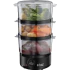 RUSSELL HOBBS - Dampfgarer 400W 7L 3Behälter Reiskorb Timer sw-ed