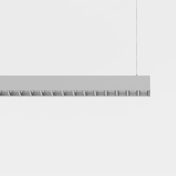EGLO - officeLINE50 Hängeleuchte BAP-Raster silber hochglanz inkl. LED Treiber