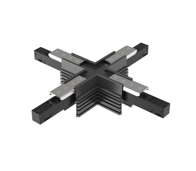 EGLO - 48V FRAMELESS TRACK X-CONNECTOR BLACK