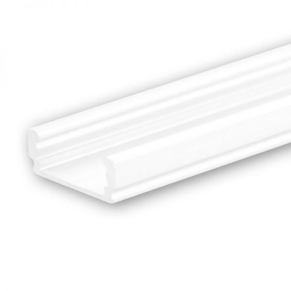 LINEAR TEC - LED Aufbauprofil SURF12 FLAT Aluminium weiß RAL 9010, 200cm