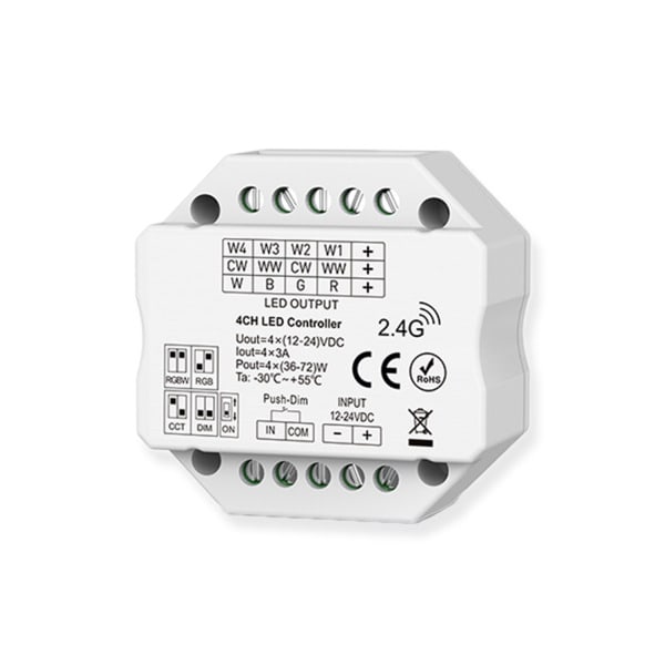 LINEAR TEC - Sys-Pro Push/Funk Mesh PWM-Dimmer, 1-4 Kanal, 12-24V DC 4x3A