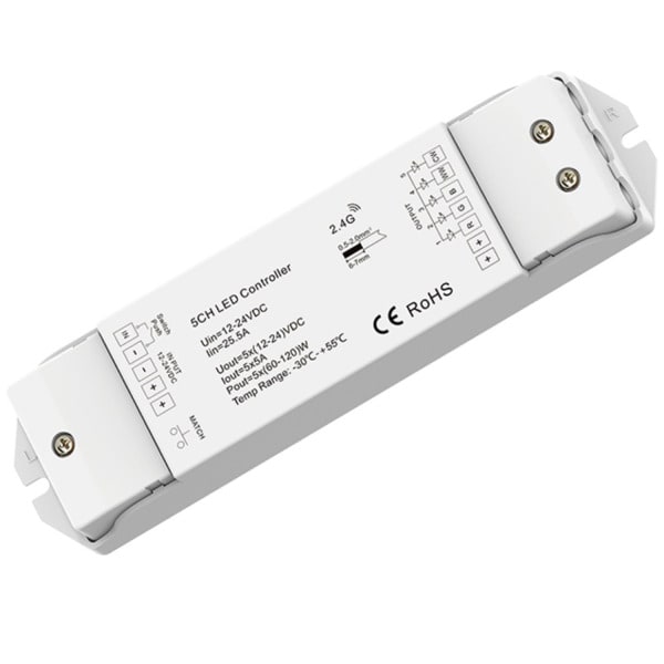 LINEAR TEC - Sys-ProRGB+CCT Push/Funk Mesh PWM-Dimmer, 1-5K,12-24VDC 5x5A