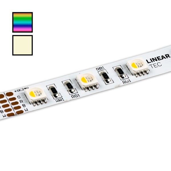 LINEAR TEC - LED-Flexm., 24V, IP20, 1000lm/m, 18W/m, RGB+2700K, 5m