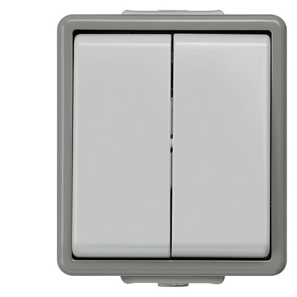 SIEMENS - DELTA fläche IP44 AP Doppel-Wechselschalter 2-fach