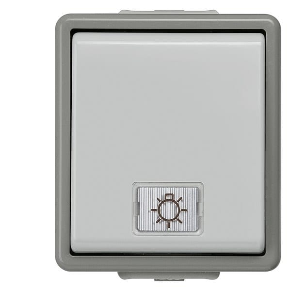 SIEMENS - DELTA fläche IP44 AP Wechselschalter mit Fenster und LED-Einsatz
