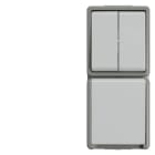 SIEMENS - DELTA fläche IP44 AP Kombination Serienschalter und SCHUKO-Steckdose, senkrecht