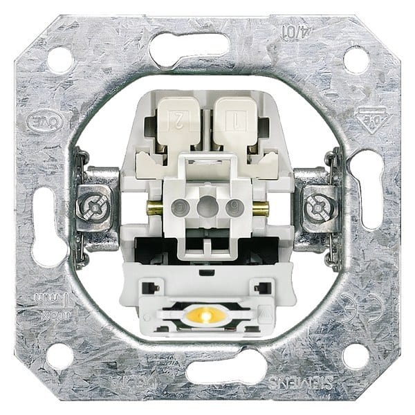 SIEMENS - DELTA Geräteeinsatz UP Taster mit N-Klemme, 1 Wechsler