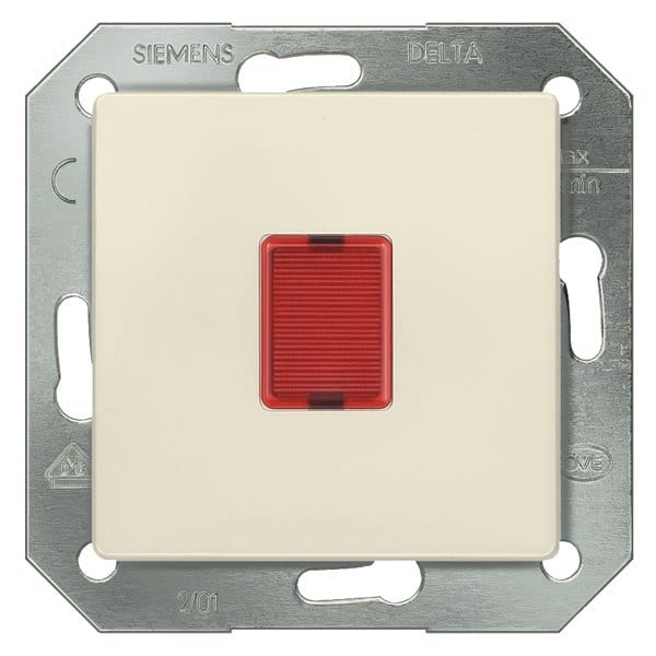 SIEMENS - DELTA i-system Lichtsignal mit rotem Fenster und Glimmlampe 250V, elektroweiß