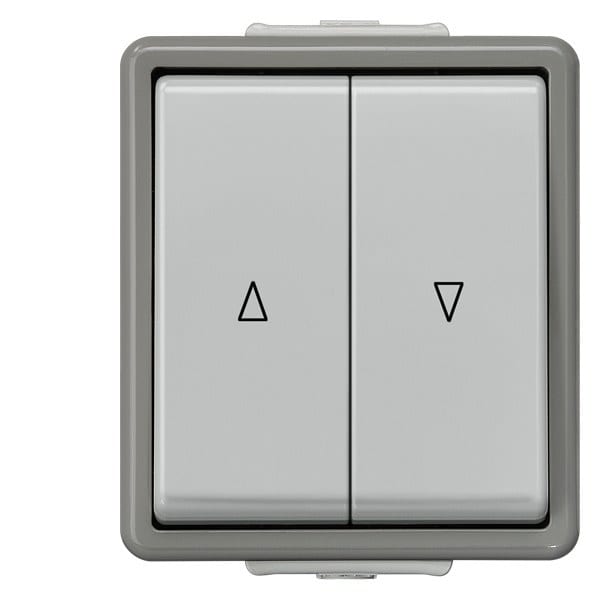 SIEMENS - DELTA fläche IP44 AP Jalousietaster mit elektr. Verriegelung und Symbolen Auf/Ab