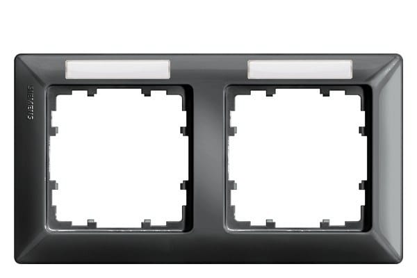 SIEMENS - DELTA line carbonmetallic Rahmen 2-fach mit Schriftfeld waagrecht