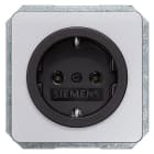 SIEMENS - DELTA profil SCHUKO-Steckdose silber mit schwarzem Näpfchen