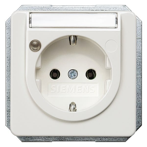 SIEMENS - DELTA profil SCHUKO-Steckdose mit Betriebsanzeige und Schriftfeld, titanweiß
