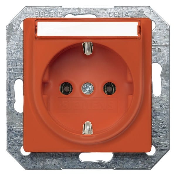 SIEMENS - DELTA i-system SCHUKO-Steckdose mit Beschriftungsfeld, orange