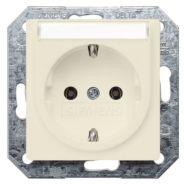 SIEMENS - DELTA i-system SCHUKO-Steckdose mit Beschriftungsfeld, elektroweiß