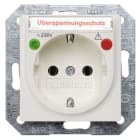 SIEMENS - DELTA i-system Steckdose m. Schriftf./Übersp.schutz/Funktionsanz.,titanweiß