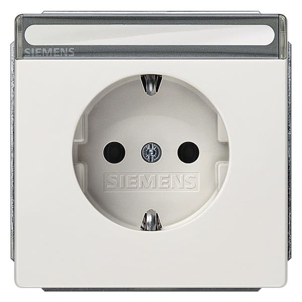 SIEMENS - DELTA style SCHUKO-Steckdose mit Schriftfeld u. erh. Berührungsschutz, rot