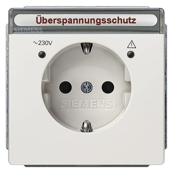 SIEMENS - DELTA style SCHUKO-Steckdose mit Übersp./Schriftf. u. erh. Berührungsschutz,t...
