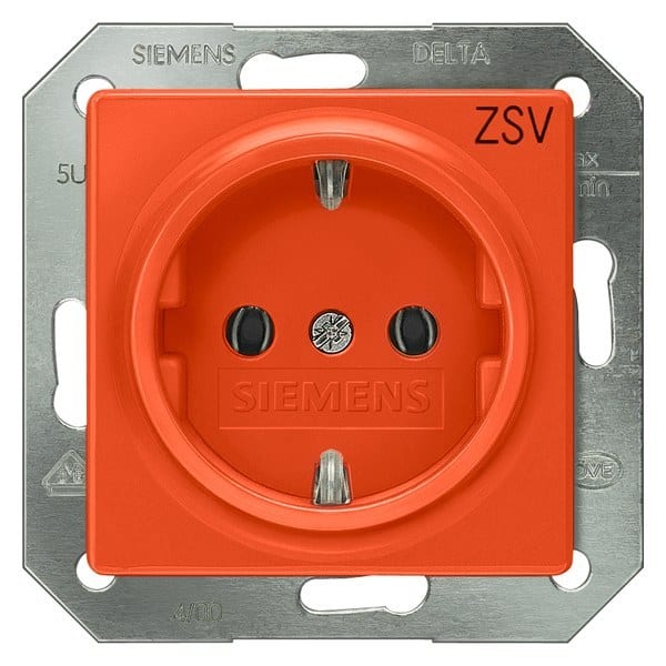 SIEMENS - DELTA i-system Steckdosenabdeckung ohne Einsatz mit Bedruckung ZSV, orange