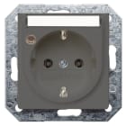 SIEMENS - DELTA i-system Steckdose m. Schriftf./ erh. Berühr.schutz/Funktionsanz., carb...