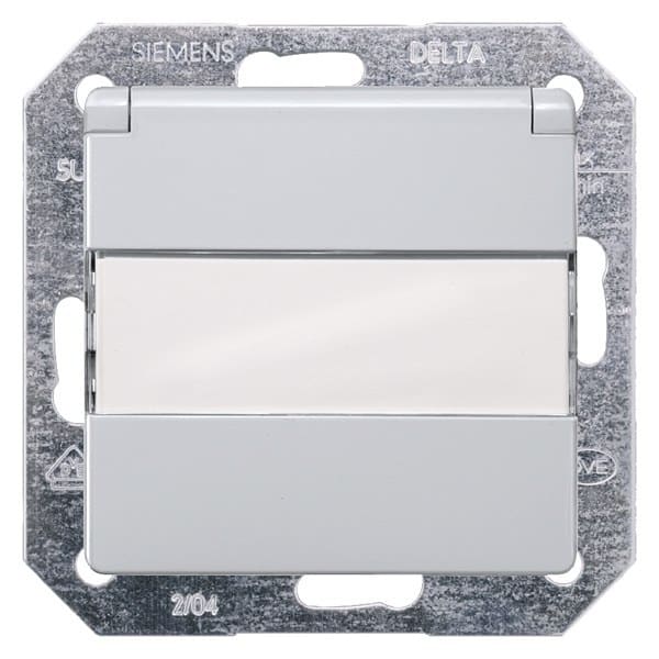 SIEMENS - DELTA i-system Steckdose mit Klappd./Schriftf. u. erh. Ber.schutz, aluminiume...